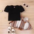 thumbnail image 2 of KAUOD Toddler Girls Short Sleeve Ribbed T Shirt Tops Plaid Skirt Outfits Easter Outfit 4t, 2 of 7