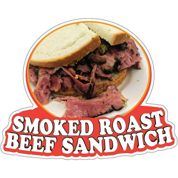Smoked Roast Beef Sandwich 16" Decal Concession Stand Food Truck Sticker