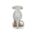 thumbnail image 2 of BLISSFUL STEP Women's Sandals Ankle Strap Stiletto Heels Glitter Sandals Silver 11, 2 of 6