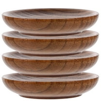LEORX Small Sauce Bowls Wooden Light Brown Dipping Sauce Container for Family