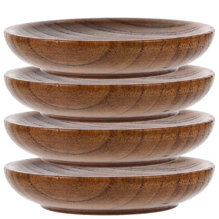 LEORX Small Sauce Bowls Wooden Light Brown Dipping Sauce Container for Family