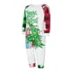 thumbnail image 3 of Pijamas navideños familiares a juego, camiseta de manga larga con estampado de letras y árbol y pantalones a cuadros. Ropa de dormir para estar en casa., 3 of 10