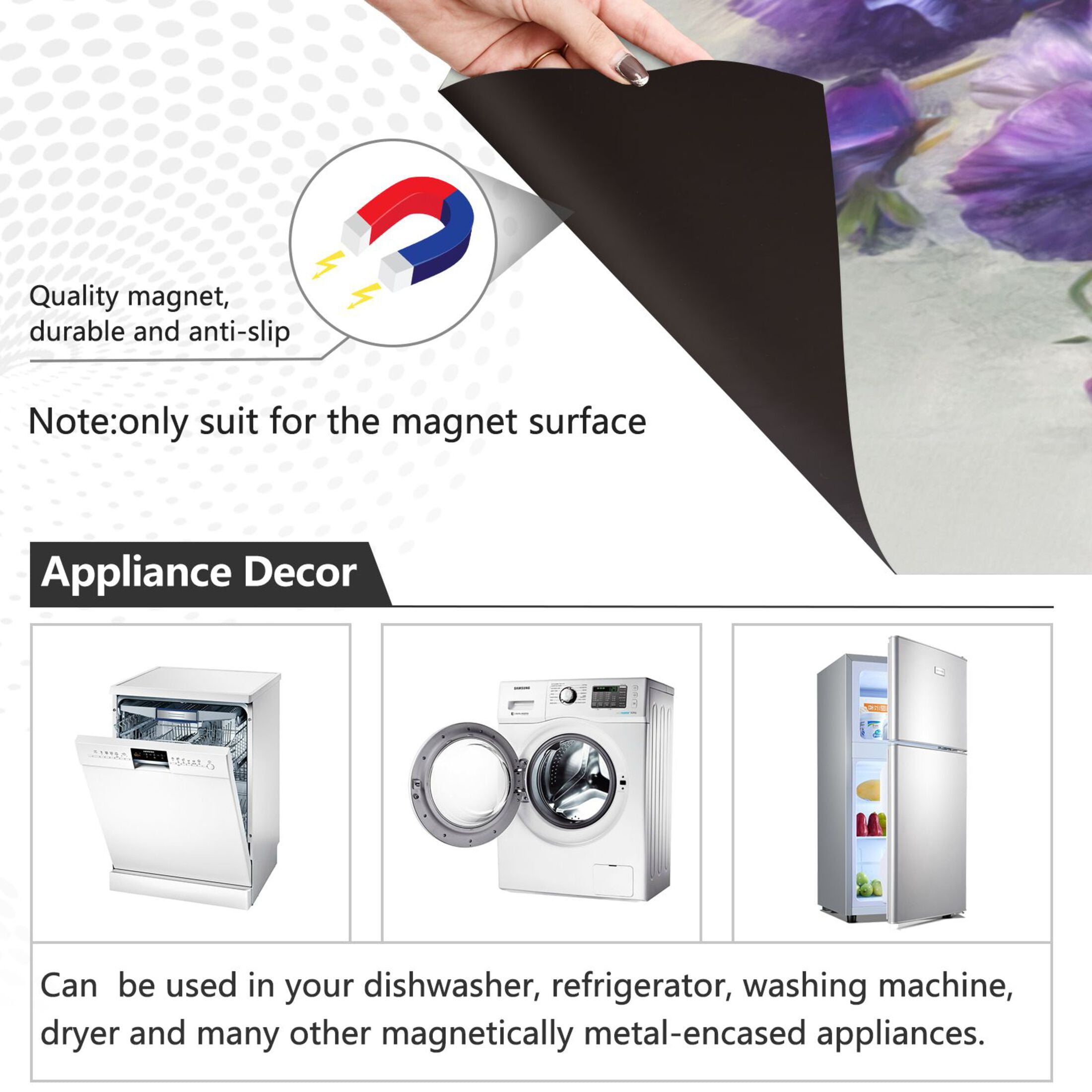 Dishwasher Magnetic Refrigerator Magnet Cover Sticker Home Decorative 23"x26" Oil Painting Of Pansies
