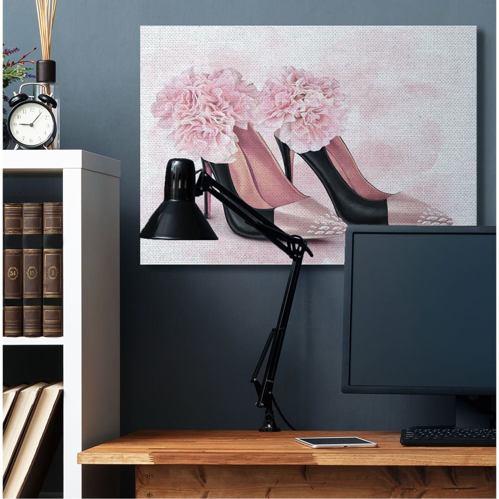 Stupell Industries Fashion Heels Pink Flower Glam Design Canvas Wall Art by Ziwei Li