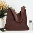 thumbnail image 2 of BadPiggies Suede Tote Bag for Women Retro Hobo Handbag Crescent Slouchy Shoulder Bag - Coffee, 2 of 9
