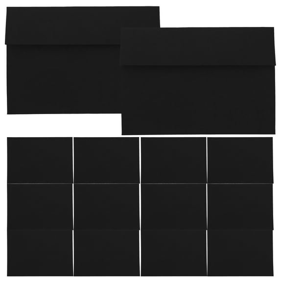 OFFIGAM 50pcs Black Letter Size Self Seal Envelopes Privacy Protection Rectangular Plain Design Invitation Card Use
