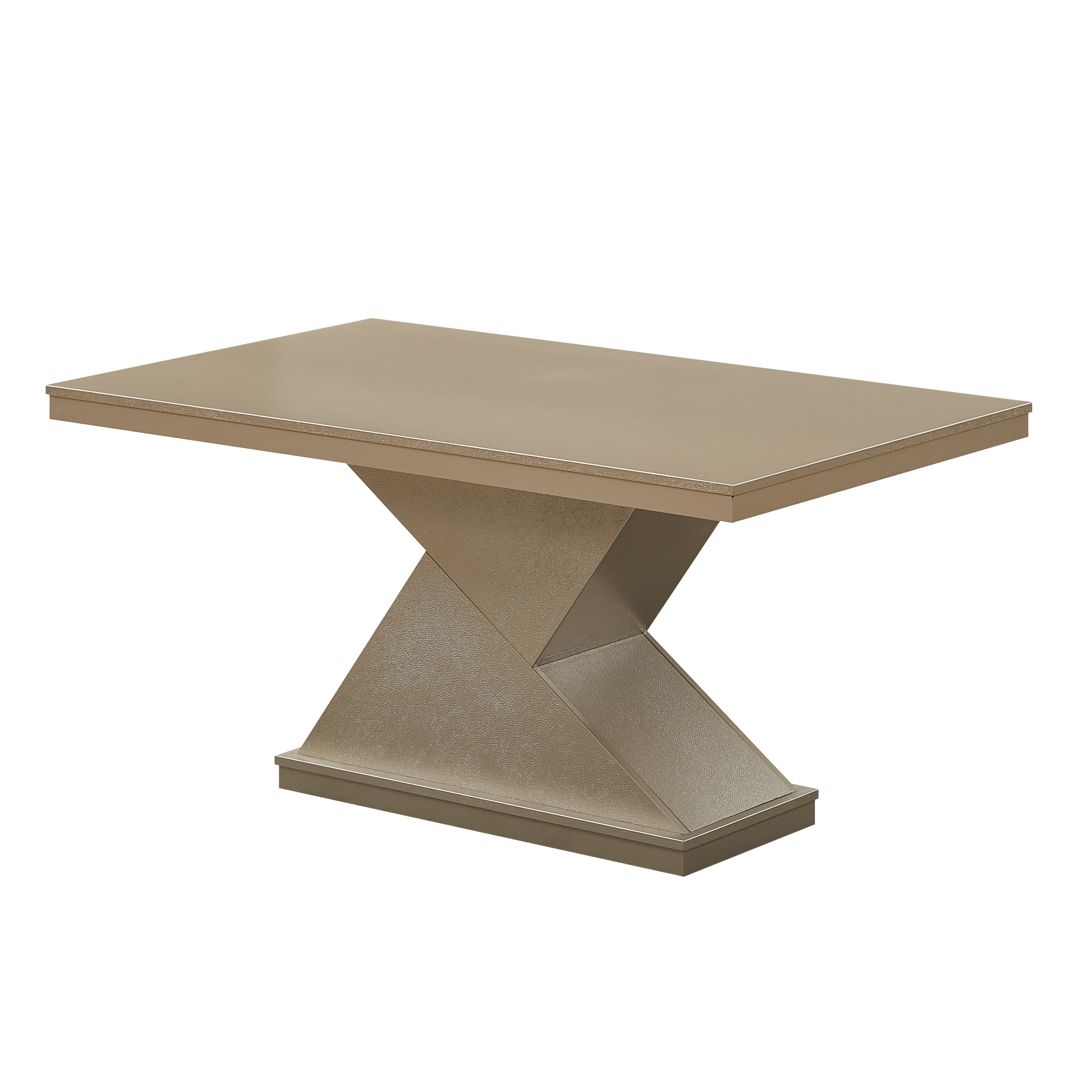 Legault 59" Rectangular Pedestal Dining Table, Gold Wood