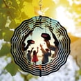 thumbnail image 3 of Elegant Metal Hanging Wind Spinners - Circular Pattern Design for Yard & Garden - Beautiful Wind Chimes for Tranquil Outdoor Spaces, 3 of 6