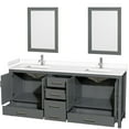 thumbnail image 6 of Wyndham Collection WCS141480DESWCUNSM24 Sheffield 80" Free Standing Double Basin Vanity, 6 of 7