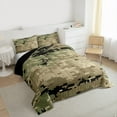 thumbnail image 3 of Homewish Abstract Camouflage 3-Piece Full Size Comforter Sets for Female Men,Green Brown Bedding Comforter Set,Retro Camo Lightweight Bedding Sets,Ultra Soft Home Decor,Reversible, 3 of 8