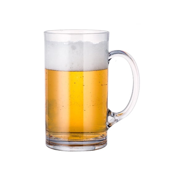 Tibvox Unbreakable Acrylic Beer Mug Shatterproof Drinking Cup with Handle Coffee Cups
