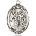 thumbnail image 3 of Extel Medium Oval Sterling Silver St. Fiacre Pendant with 18" chain, Made in USA, 3 of 10