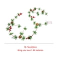 thumbnail image 3 of Christmas Garland with Lights&nbsp;6.56Ft Christmas String Lights With Pines Cones Bells And Red Berries Artificial Pines Needles Garland Battery Operated (Requires 3 Aa Batteries Not Included), 3 of 8