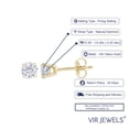 thumbnail image 3 of Vir Jewels 1/4 CTTW Diamond Stud Earrings 14K Yellow Gold Push Backs Round 4 Prong Basket Female, 3 of 6