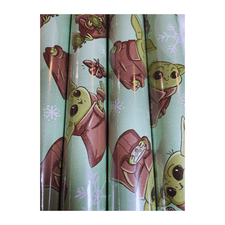 Star Wars Baby Yoda Wrapping Paper Jumbo Rolls, Birthday Christmas All Occasion Holiday Mandalorian Child Gift Wrap Roll Sheets Party Supplies Gifts Xmas Decorations(25 Sq Ft, 1 Roll)