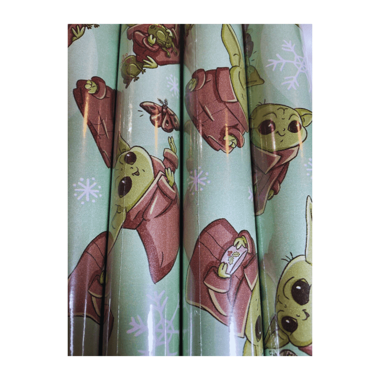 Ja'cor Star Wars Baby Yoda Wrapping Paper Jumbo Rolls, Birthday Christmas All Occasion Holiday Mandalorian Child Gift Wrap Roll Sheets Party Supplies Gifts