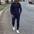 thumbnail image 2 of Kayannuo Sweat Pants for Men Spring Sports Leisure Suit Slim Fit Men's Fitness Running Two-piece Set Blue, 2 of 5