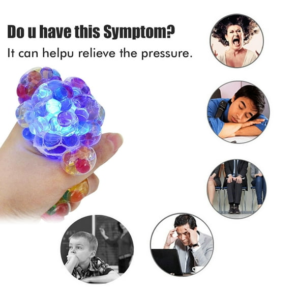 Luminous Stress Balls Squeezing Grape Balls Bounce Decompression Toy 6CM Luminous Stress Balls Squeezing Grape Balls Bounce Decompression Toy Funny Soft Rubber Stress Balls
