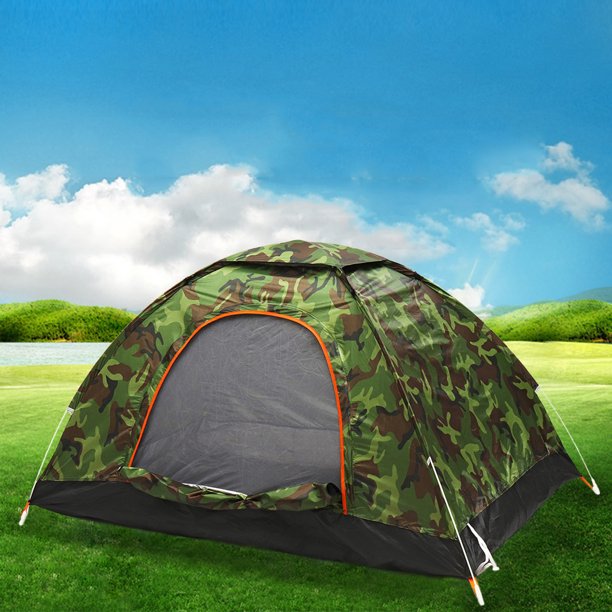 Waterproof 1 2 Person Camping Tent Automatic Family Outdoor Hiking Travel Camouflage Carry Bag Pop Up Quick Shelter Walmart Com Walmart Com