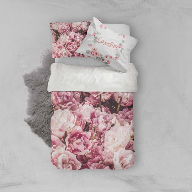 3D Rosa Floral Funda de edredón Set Ropa de cama Set Fundas de almohada 69