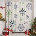 thumbnail image 2 of Christmas Snowflakes Shower Curtains for Bathroom, Xmas Green Blue Waterproof Fabric Shower Curtain for Bathroom Bathtub Decoration, Machine Washable, 54x"78", 2 of 9