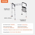 thumbnail image 5 of VEVOR Toilet Safety Rail, 300 lbs. Foldable Toilet Seat with Non-Slip Handles, Portable Versatile Toilet Handrails with Reinforced Aluminum Alloy Tube, 5 of 9