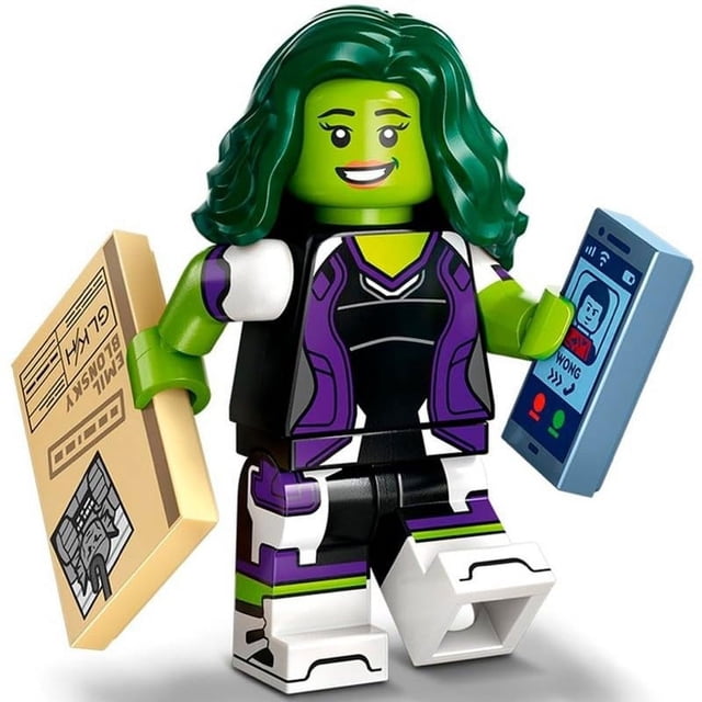 Minifigura LEGO Marvel Series 2 She-Hulk con capa morada de 5 cm