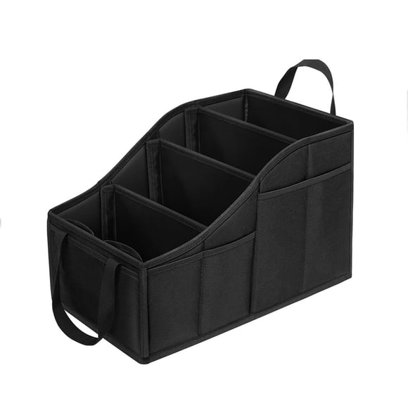 Car Seat Organizer Backseat Car Organizer with 4 Compartments, 4 Cup Holders and 7 Mesh Pockets for Front and Rear Seat, Black