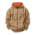 thumbnail image 3 of Paiwinds Men's Lightweight Zip-Up Hooded Jacket, Summer Utility Coat with Multiple Pockets for Storage, Breathable Nylon & Spandex Blend Casual Outerwear, 3 of 4
