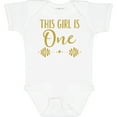 thumbnail image 3 of Inktastic 1st Birthday Gold Lettering 1 Year Old Girls Baby Bodysuit, 3 of 5