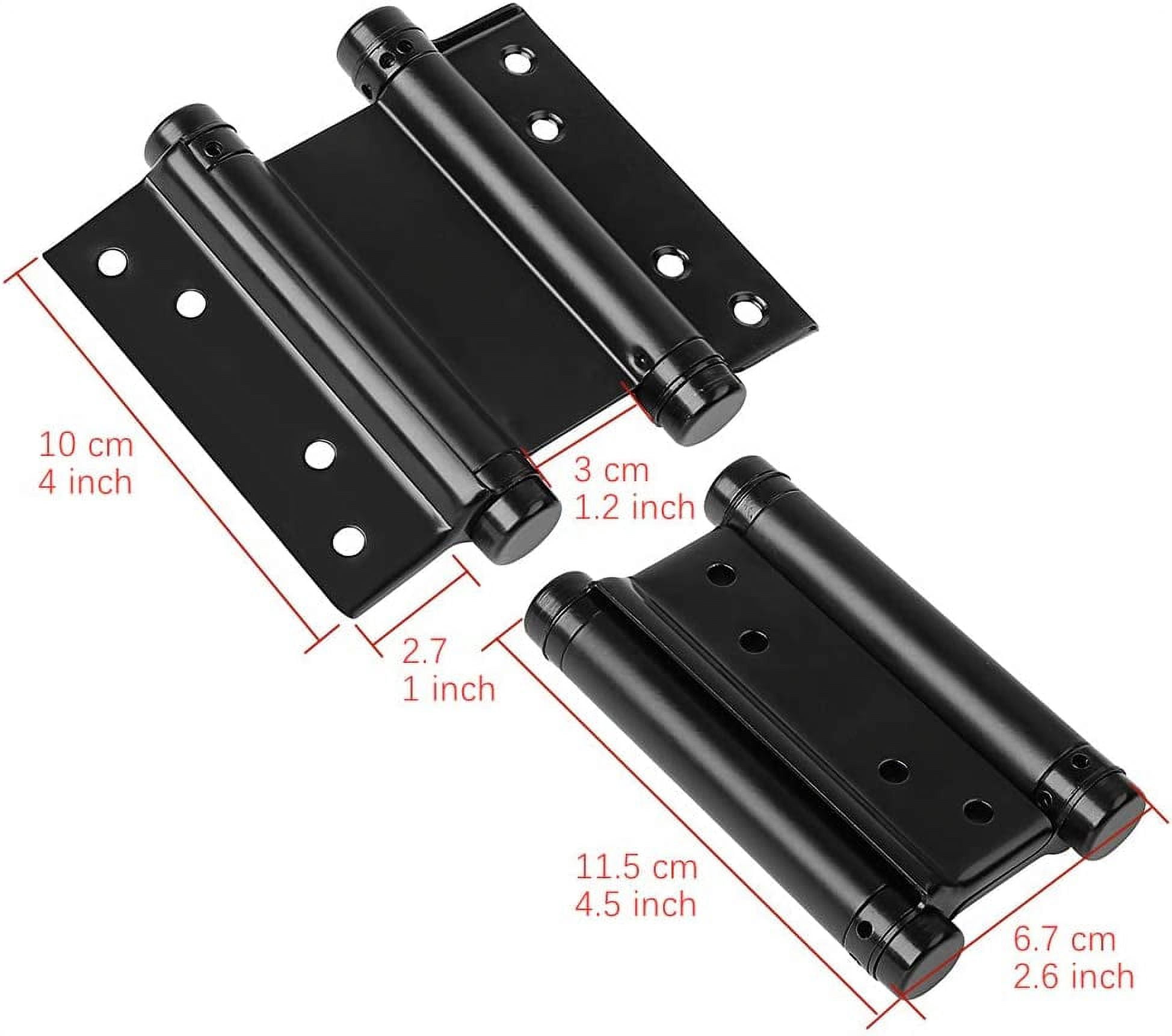 2 Pairs of 4'' Matte Black Cafe Saloon Door Hinges Double Action Stainless Steel Spring Self-Closing