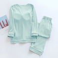 thumbnail image 5 of CQXIDFH Pajamas Set for Women Plus Size V-Neck Pajama Set with Built-in Support Long Sleeve Loose Casual Home Wear Soft PJ Loungewear Sleepwear, 5 of 6