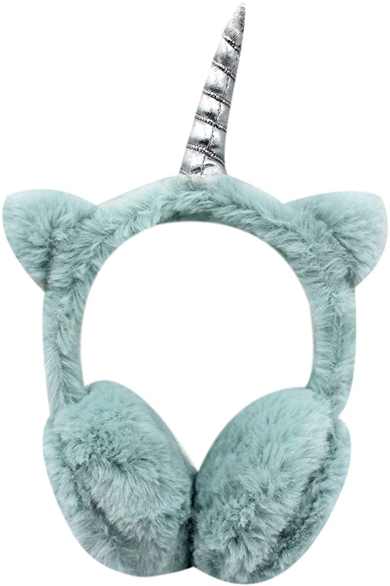 Cute Unicorn Winter Earmuff Colorful Plush Warm Earmuff with Cute Cat
