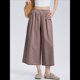 thumbnail image 4 of Pantalones Palazzo de Algodón A Cuadros para Mujer, Cintura Elástica, con Bolsillos, para Verano Color Café S, 4 of 8