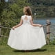 thumbnail image 1 of Lindo vestido de niña de gasa esponjosa rosa sin mangas vestido de noche sin espalda vestido largo de encaje vestido de fiesta de actuación, 1 of 6