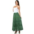 thumbnail image 3 of Sakkas Solid Embroidered Gypsy / Bohemian Full / Maxi / Long Cotton Skirt - Green - One Size, 3 of 6