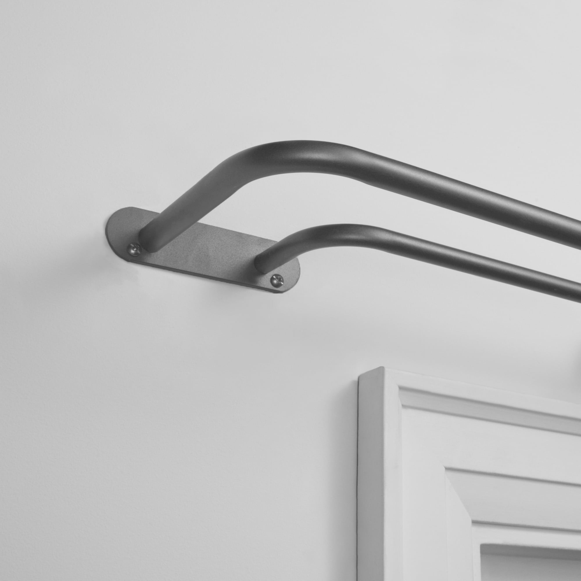 Exclusive Home Fetter Wrap Around Double Curtain Rod, Gunmetal, 84"-120"