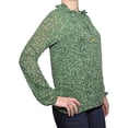 thumbnail image 2 of Michael Michael Kors Tie Neck Long Sleeve Lined Blouse (Moss, X-Small), 2 of 6