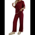thumbnail image 3 of Pantalón de Punto de Corta, Color Vino Tinto, Talla M, 3 of 7