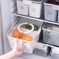 thumbnail image 4 of Fridge Storage Box Fridge Organizer Storage Box with Clear Lid Large Capacity Stackable Vegetable Refrigerator Organizer Bin, 4 of 5