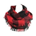 thumbnail image 3 of Plaid Infinity Scarf - Colorful Lumberjack Unisex Scarf - Soft Winter Scarf, Buffalo Check Scarves, Women Scarves (Black/Red), 3 of 3