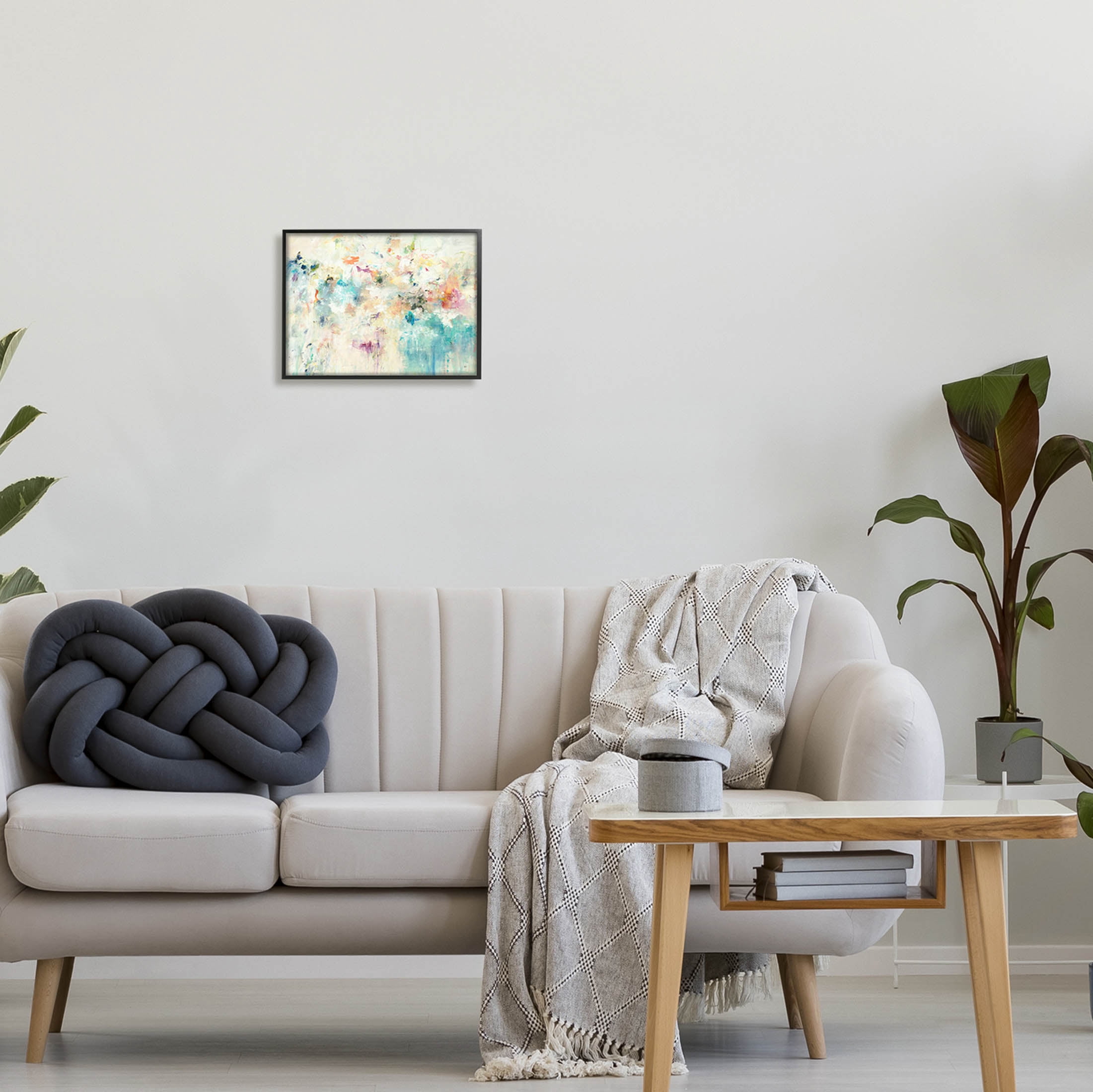 Stupell Industries Contemporary Abstract Composition Painting Black Framed Art Print Wall Art, Design by Lisa Ridgers