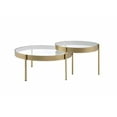 thumbnail image 4 of Acme Furniture Andover Table de Nidification, Verre Clair et Or, 4 of 12