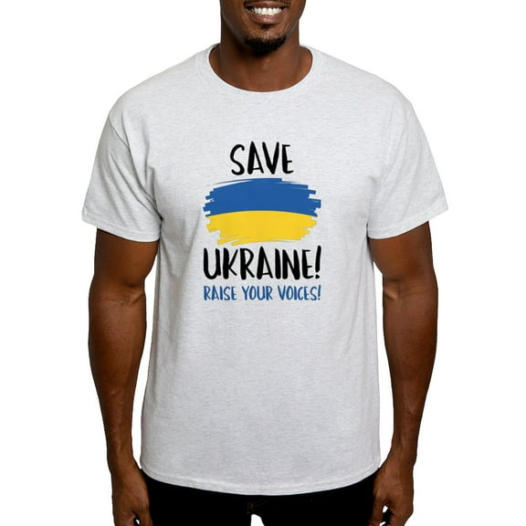 CafePress - Save Ukraine Raise Your Voices Light T Shirt - Men's Classic Graphic T-Shirt