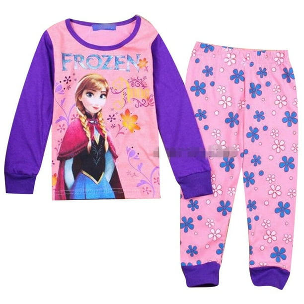 Conjuntos de pijamas Elsa Anna Frozen, ropa de dormir con estampado de dibujos animados, pijama familiar, ropa para niños, ropa de dormir, pijamas para bebés, ropa para niñas pequeñas 4T (100CM) zhangyuxiang CONDUJO