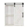 thumbnail image 3 of Cates Wood Wall Storage Cabinet with Sliding Barn Door, Rustic White, 3 of 3