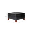 thumbnail image 2 of HomePop Faux Leather Square Storage Ottoman Coffee Table with Wood Legs, Black, 2 of 2