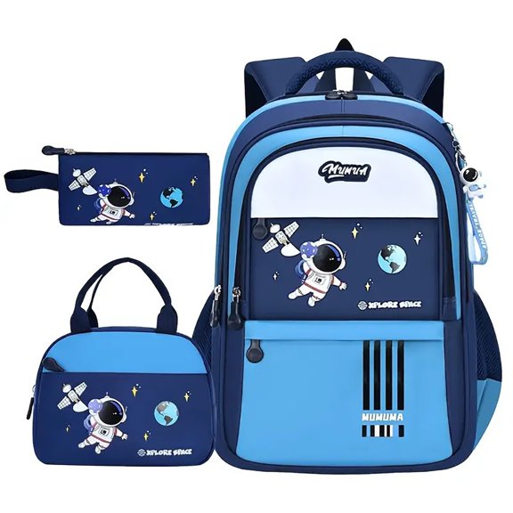 Tdxkok Student Essentials,Astronaut Backpack Set 3 In 1 Backpack With Lunch Bag And Pencil Case For Daily Carry And Travel