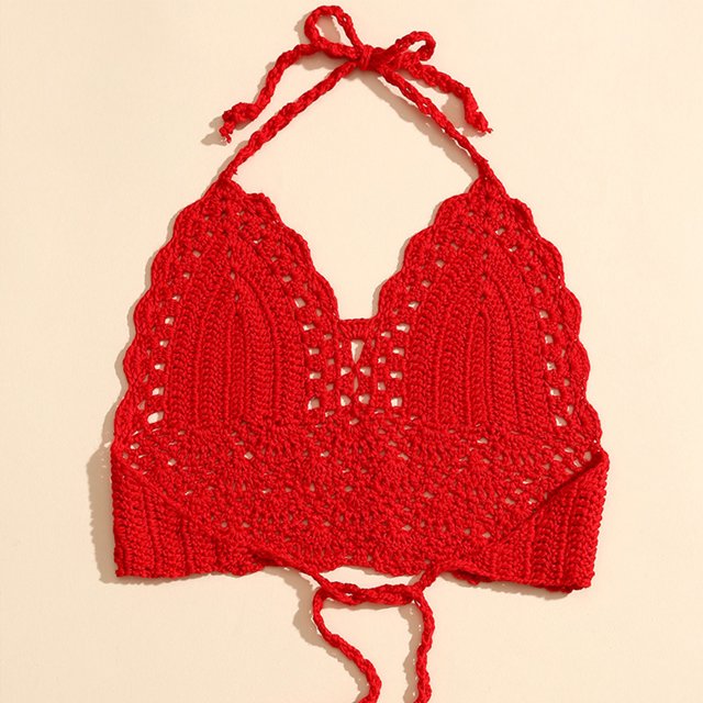 Sujetador de crochet, sujetador de crochet, top de bikini de crochet atado, sujetador de crochet, características mejoradas