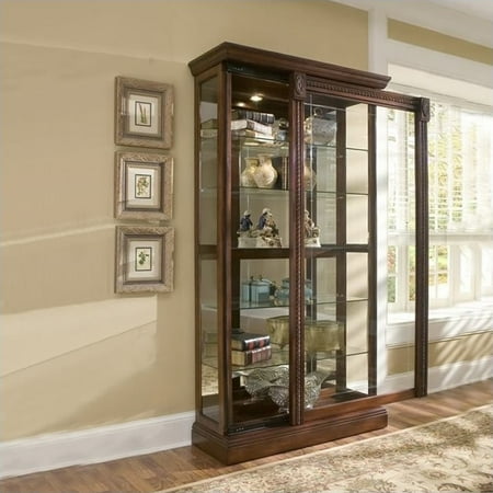 Cherry Carved Curio Cabinet - Pulaski Medallion Cherry Curio Cabinet